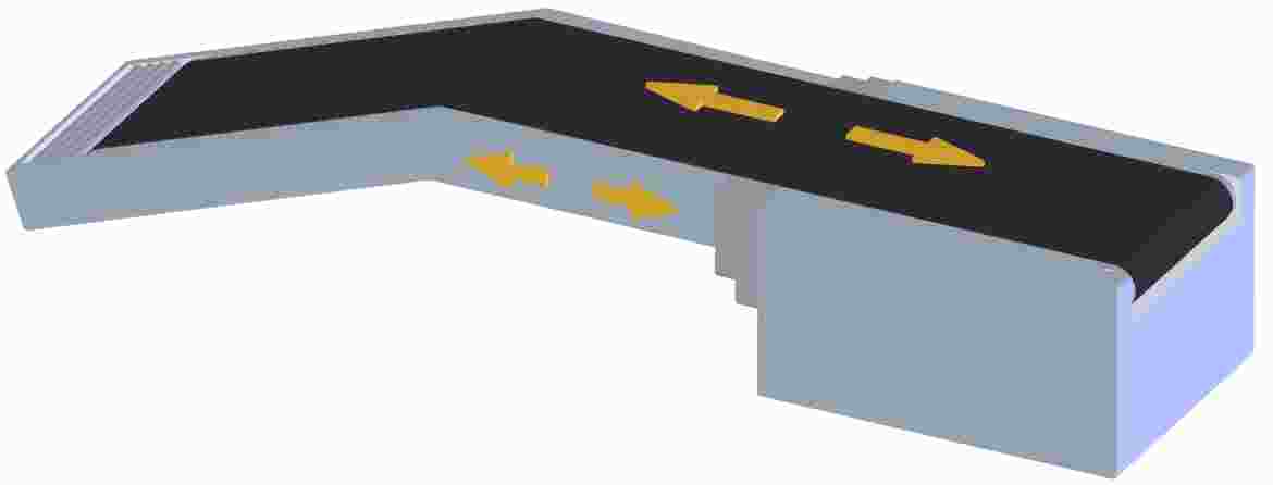 Same as telescopic but used when unloading / loading smaller trailers / vehicles. Tail section lowers to allow conveying from different heights.